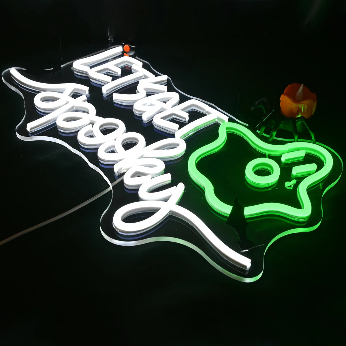 “Boo” (abóbora, chapéu de bruxa) – letreiro de néon LED (5 V USB)