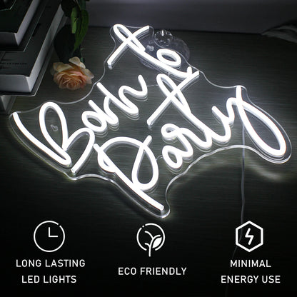 Placa de LED "Born to Party" 5V USB - Econômica