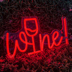 Wine – Copo de vinho no lugar do i – reclame luminoso em néon LED (5 V USB)