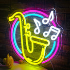 Saxofone – letreiro de néon LED (5 V USB)