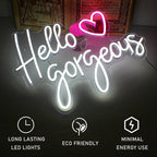 Hello Gorgeous 5V USB LED Neon Sign - Budget Friendly