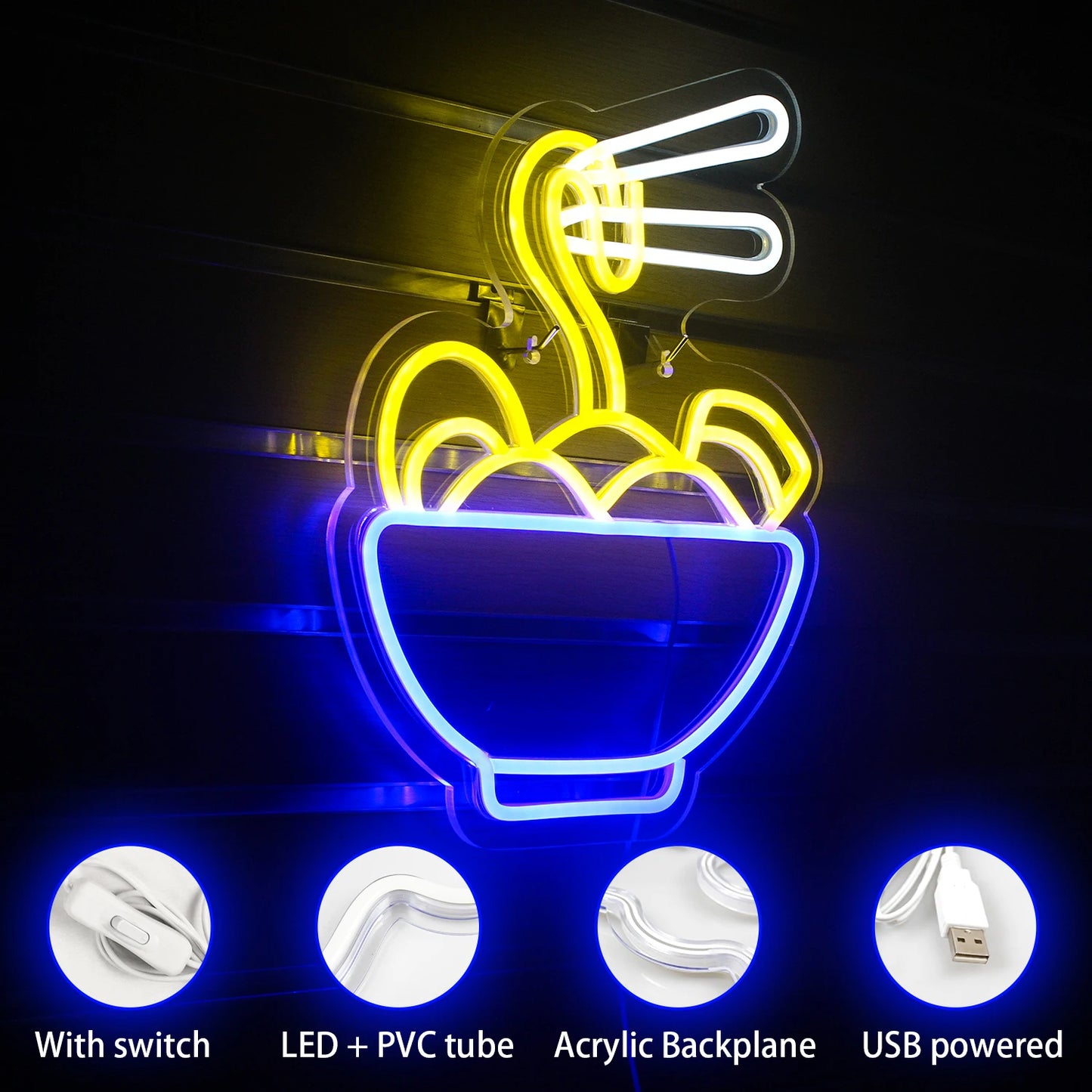 Placa de LED Ramen Japonês 5V USB - Econômica