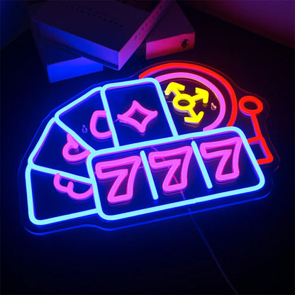 Sinal de Neon LED 5V USB "Luck 777" - Econômico