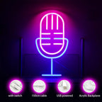 Microfone – letreiro de néon LED (5 V USB)