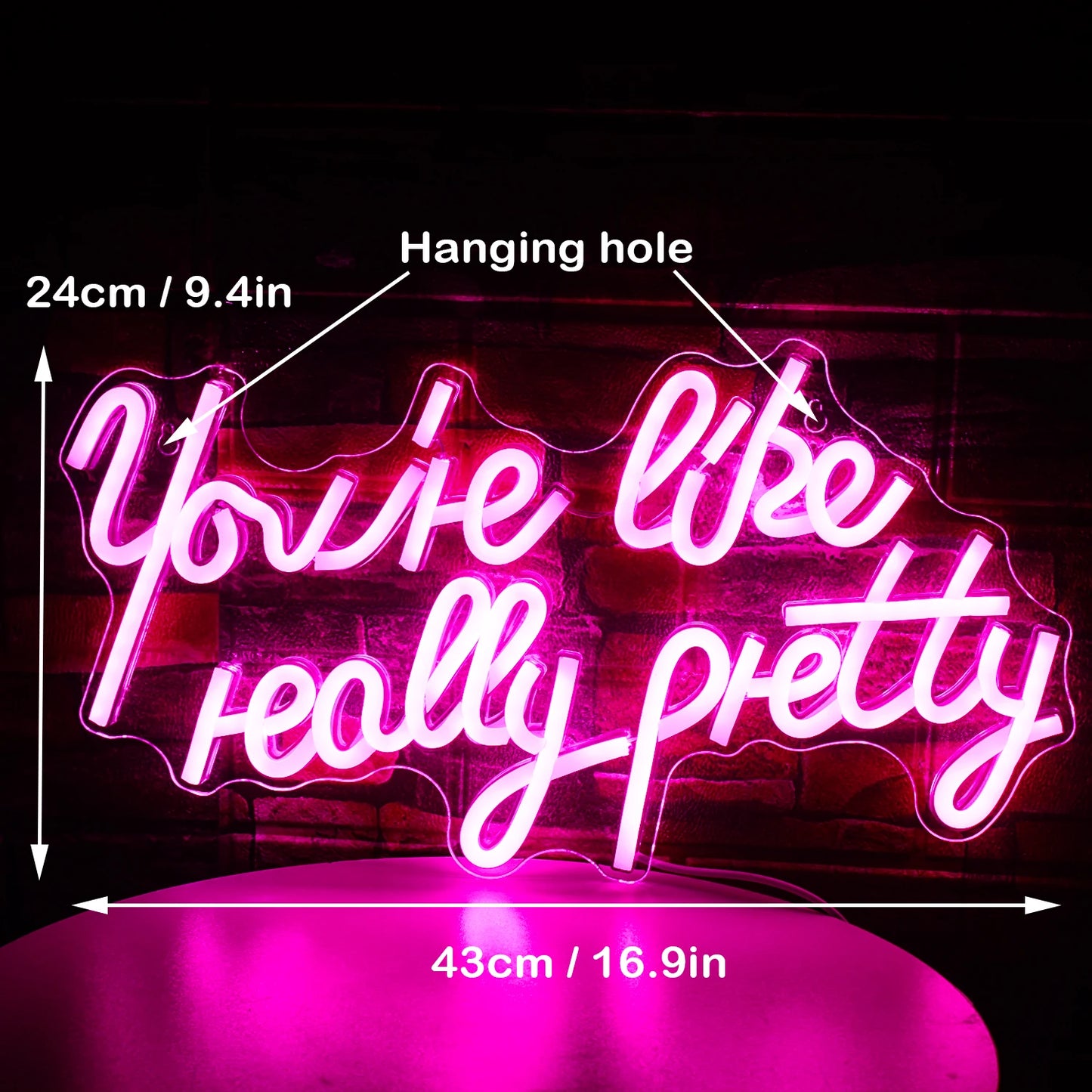 Letreiro de LED "Você é Realmente Bonita" 5V USB - Econômico