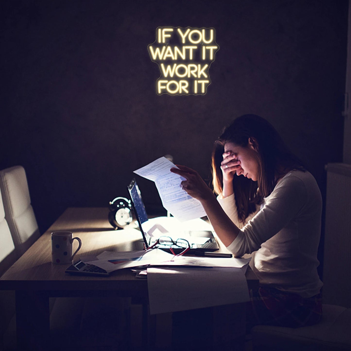 Se você quer, trabalhe por isso Letreiro de LED USB 5V - Econômico
