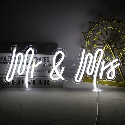 Mr & Mrs 5V USB LED Neon Sign - Budget Friendly
