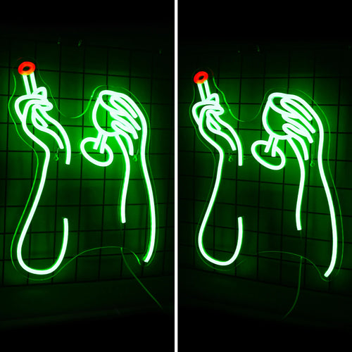 Tabaco e bebidas – letreiro de néon LED (5 V USB)