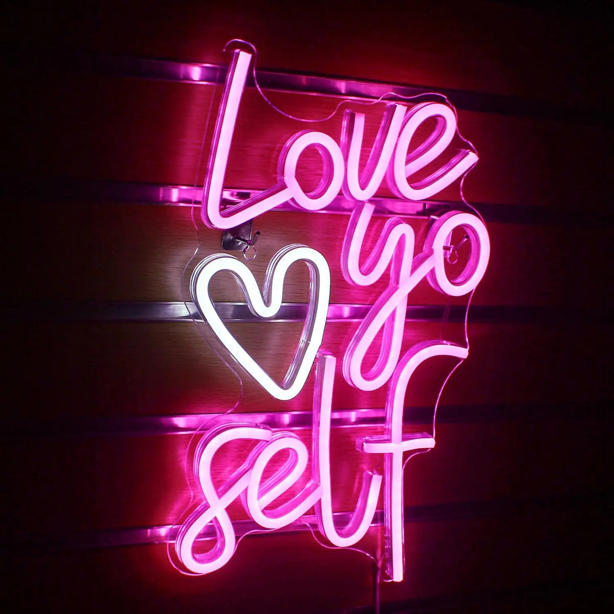 Love yo self – Coração – letreiro de néon LED (5 V USB)