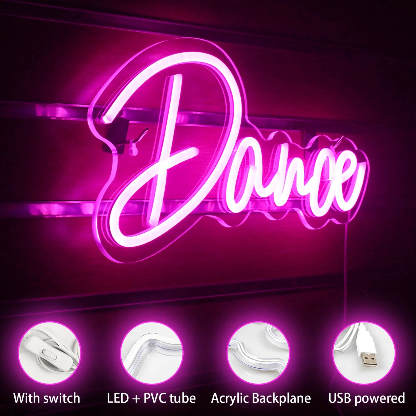 Letreiro de LED USB 5V Dance - Econômico