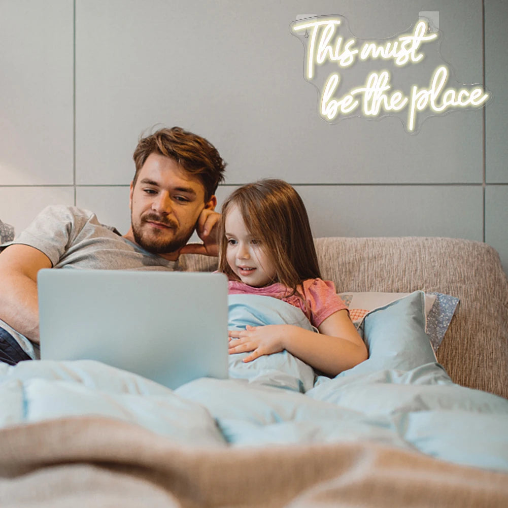 This must be the place – letreiro de néon LED (5 V USB)