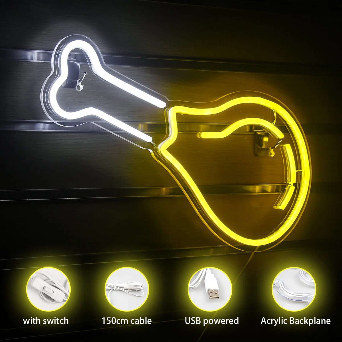 Perna de frango – letreiro de néon LED (5 V USB)
