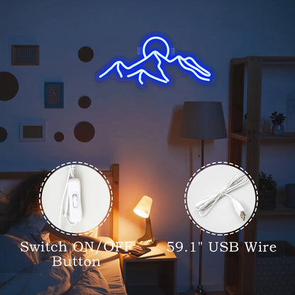 Placa de LED Pôr do Sol na Montanha 5V USB - Econômica