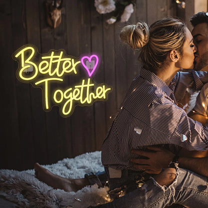 Coração "Better Together" 5V USB Letreiro de LED - Econômico