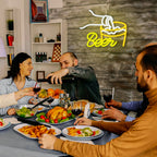 Beer – Cerveja a ser servida num copo – reclame luminoso em néon LED (5 V USB)