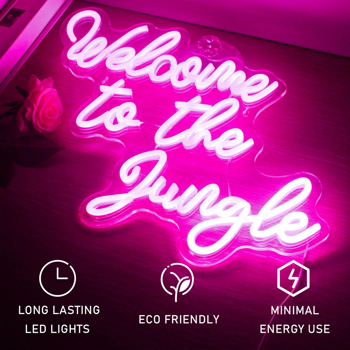 Welcome to the Jungle – letreiro de néon LED (5 V USB)