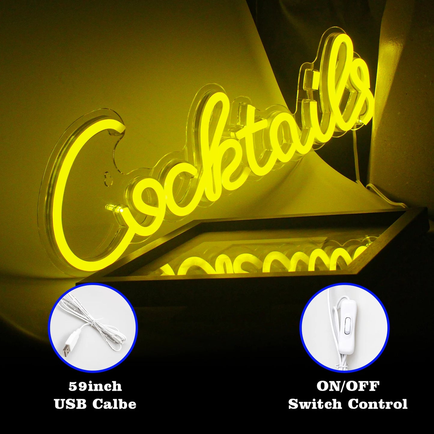 Letreiro de LED de Coquetel 5V USB - Econômico