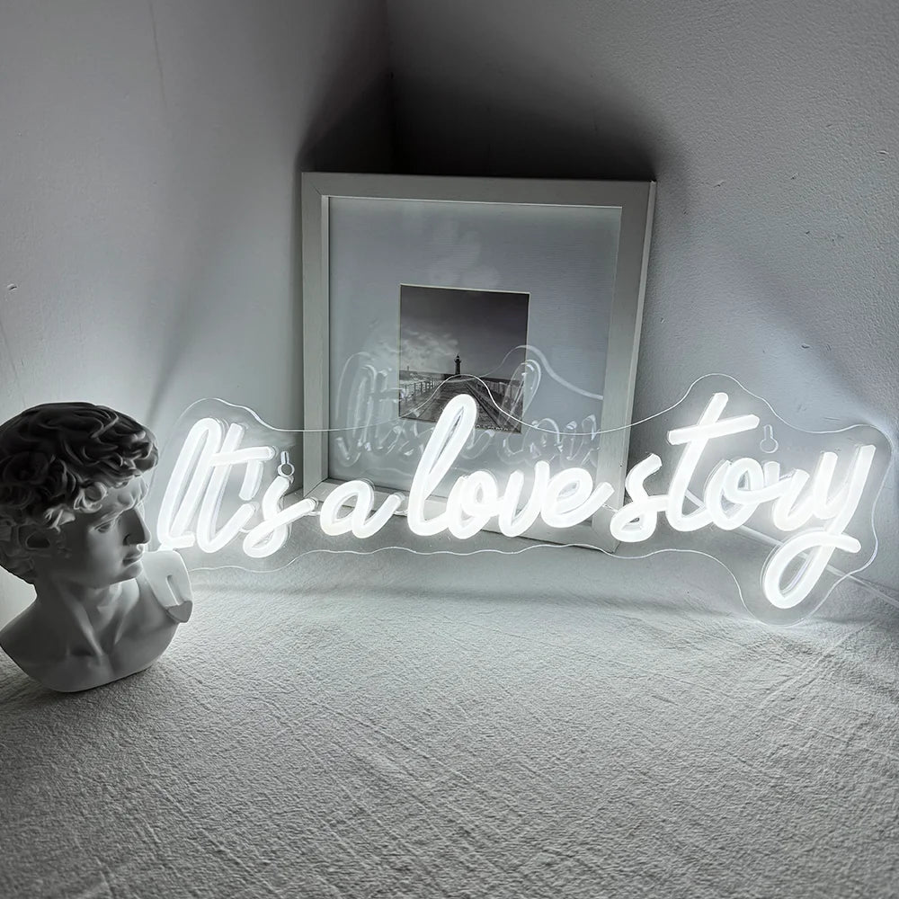 É uma história de amor 5V Mini USB Letreiro de LED - Econômico