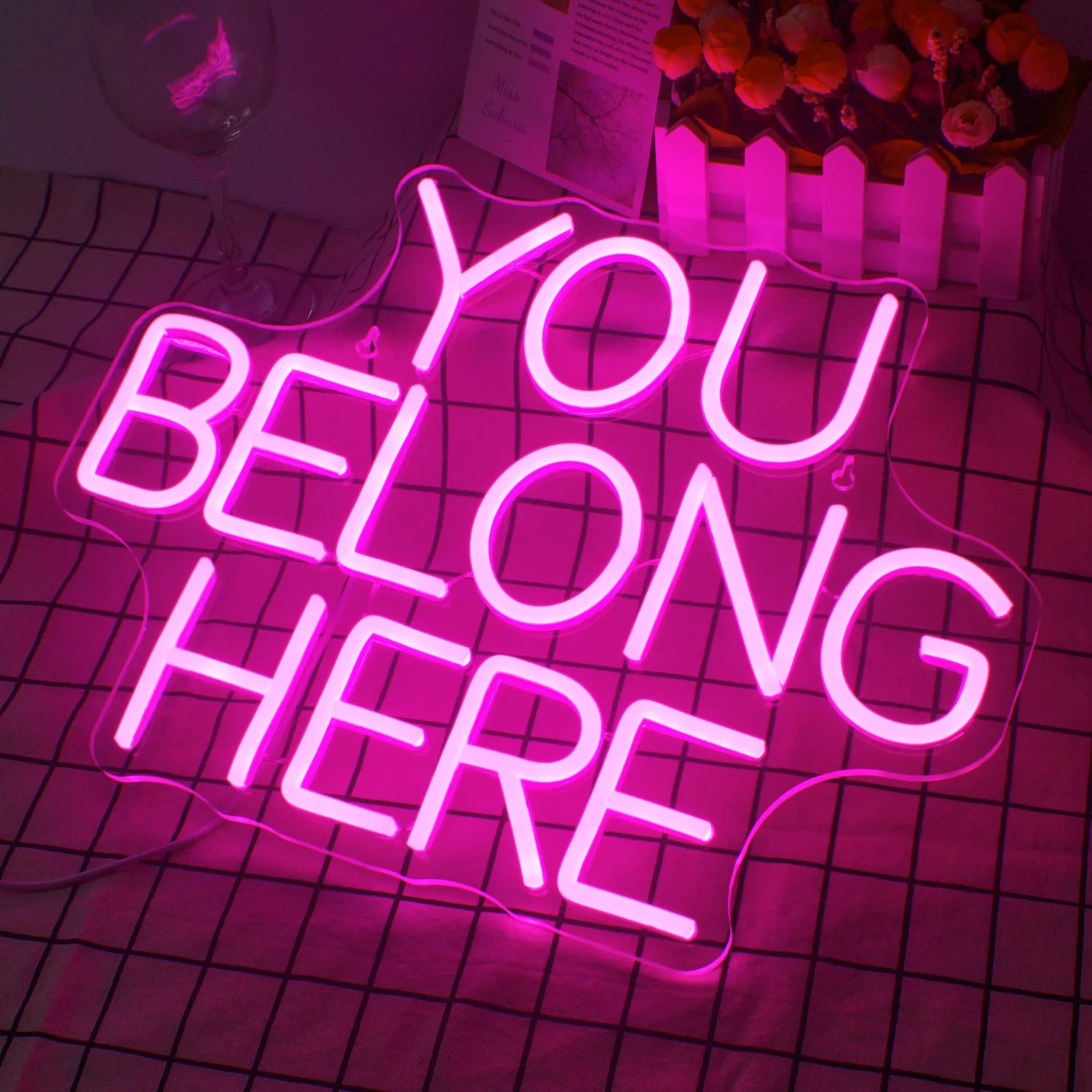 Letreiro de LED USB 5V "You Belong Here" - Econômico