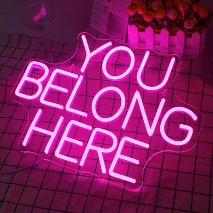 You Belong Here 5V USB LED Neon Sign - Budget Friendly