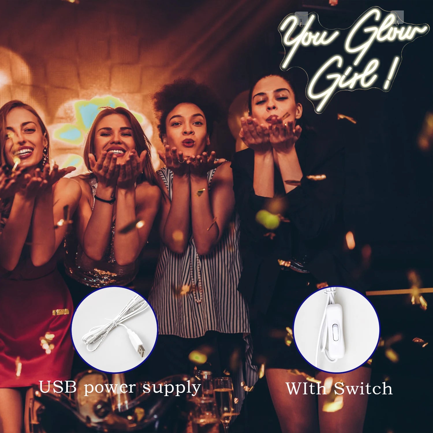 Você Arrasa Garota Letreiro de LED 5V USB - Econômico