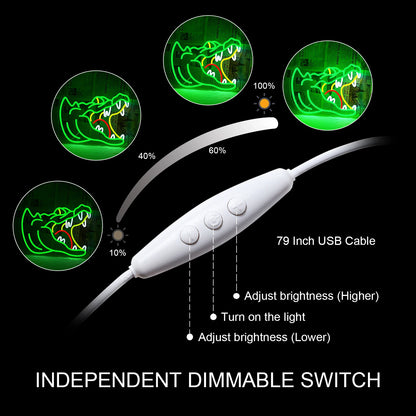 Letreiro de LED com USB 5V Alligator - Econômico