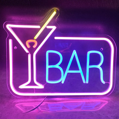 Cocktails Bar 5V USB Letreiro de LED - Econômico