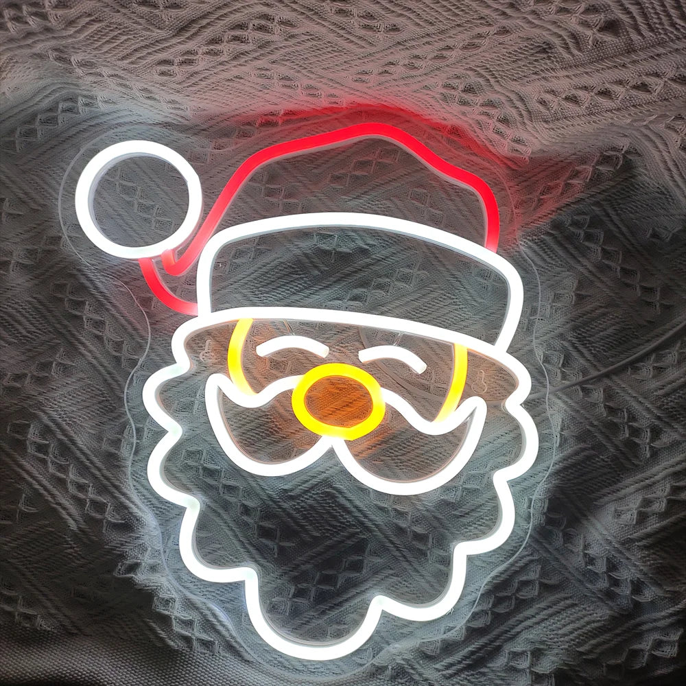 Cara do Pai Natal – letreiro de néon LED (5 V USB)