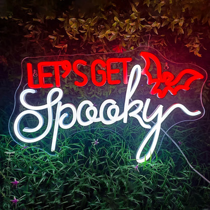 Let's Get Spooky Halloween 5V USB LED Neon Sign - Budget Friendly