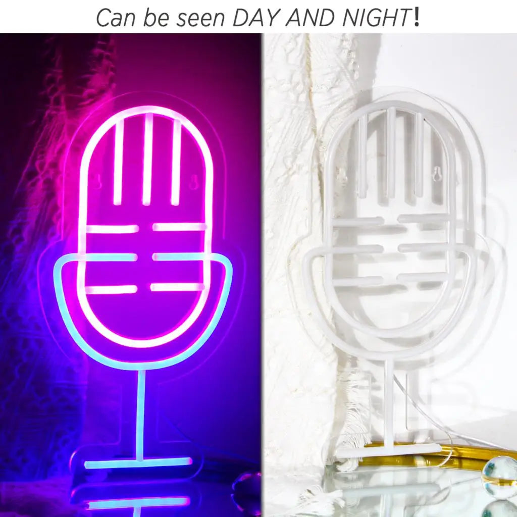 Microfone – letreiro de néon LED (5 V USB)