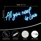 Tudo que Você Precisa é Amor 5V USB Letreiro de LED - Econômico
