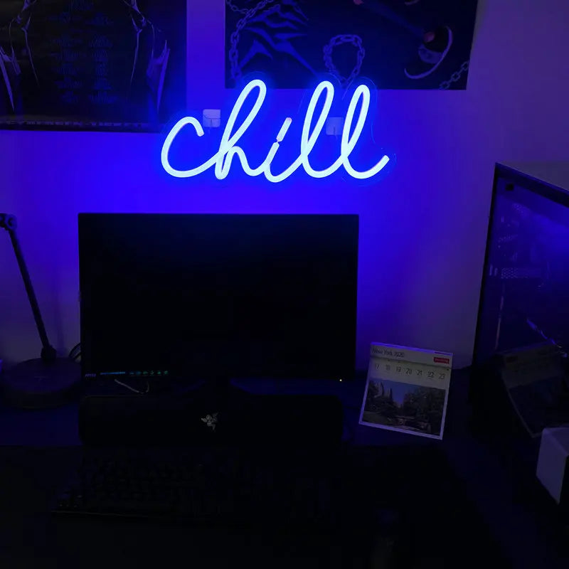 Chill – letreiro de néon LED (5 V USB)