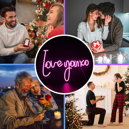 Letreiro de LED "Love You XO" 5V USB - Econômico