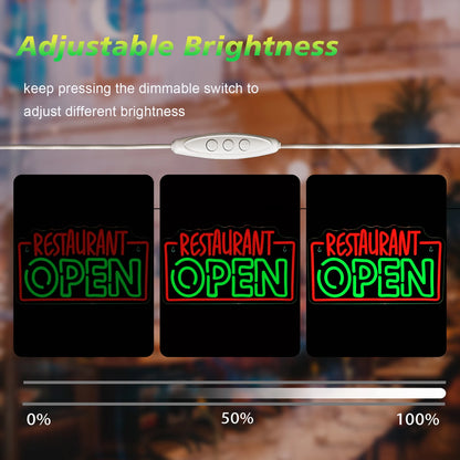 Letreiro de LED "RESTAURANTE ABERTO" 5V USB - Econômico