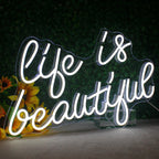 Life is Beautiful – letreiro de néon LED (5 V USB)