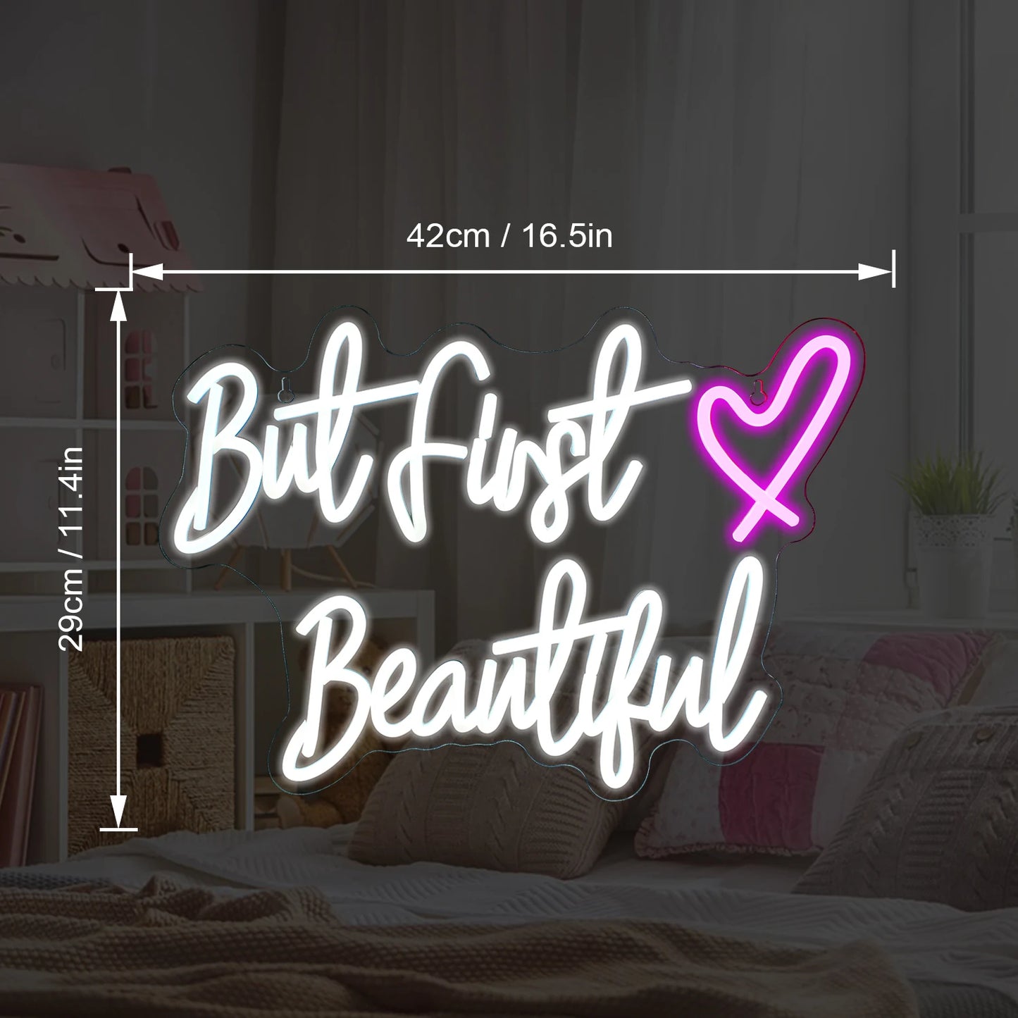 Primeiro, Beleza - Letreiro Luminoso de LED USB 5V - Econômico