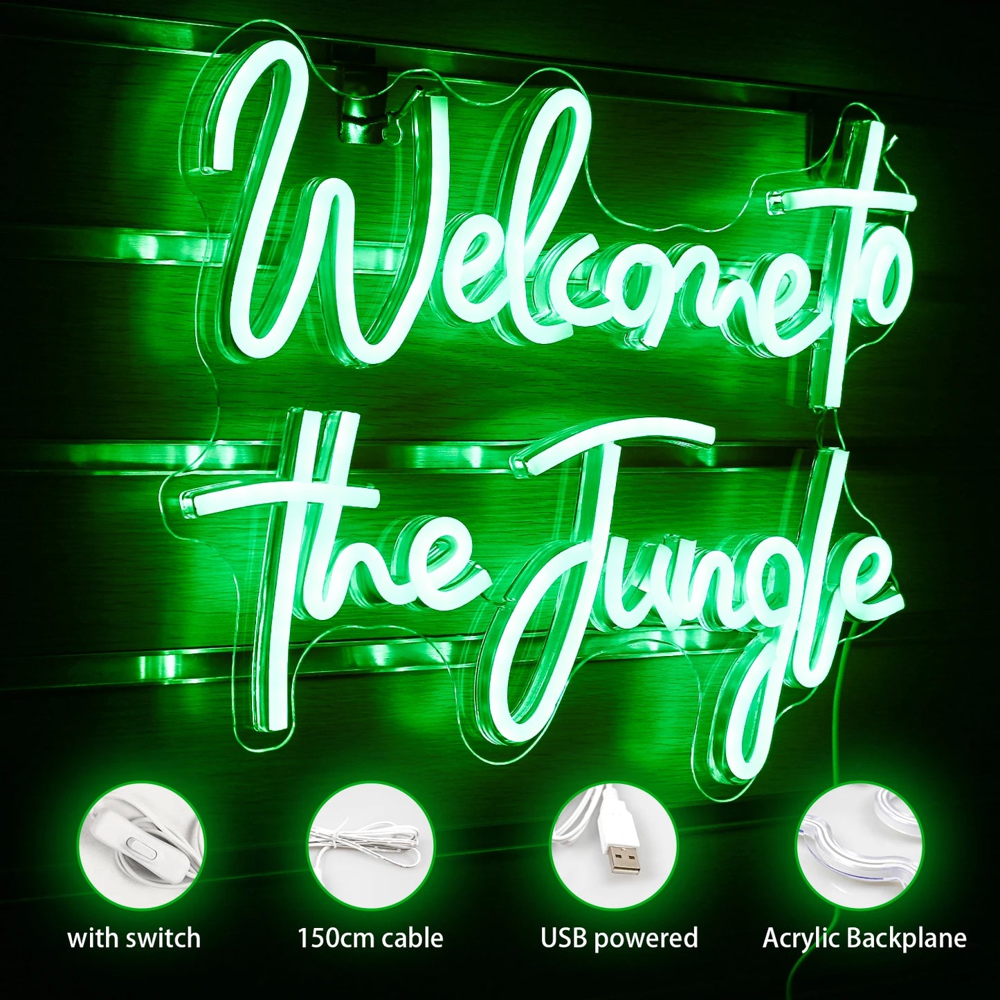 Bem-vindo à Selva Letreiro de LED USB 5V - Econômico