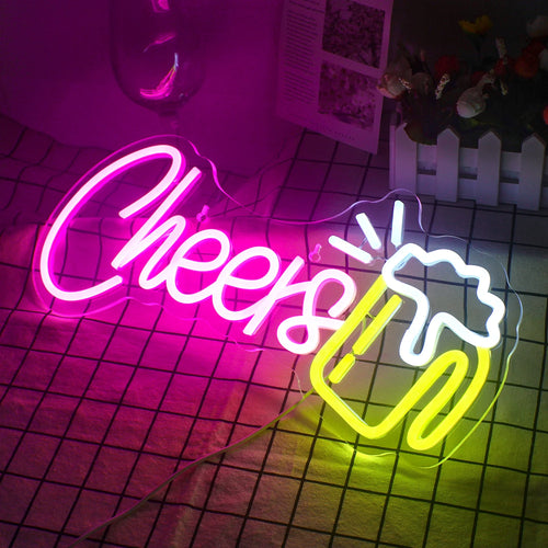 Cheers – Caneca de cerveja – letreiro de néon LED (5 V USB)