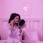 Love yo self – Coração – letreiro de néon LED (5 V USB)