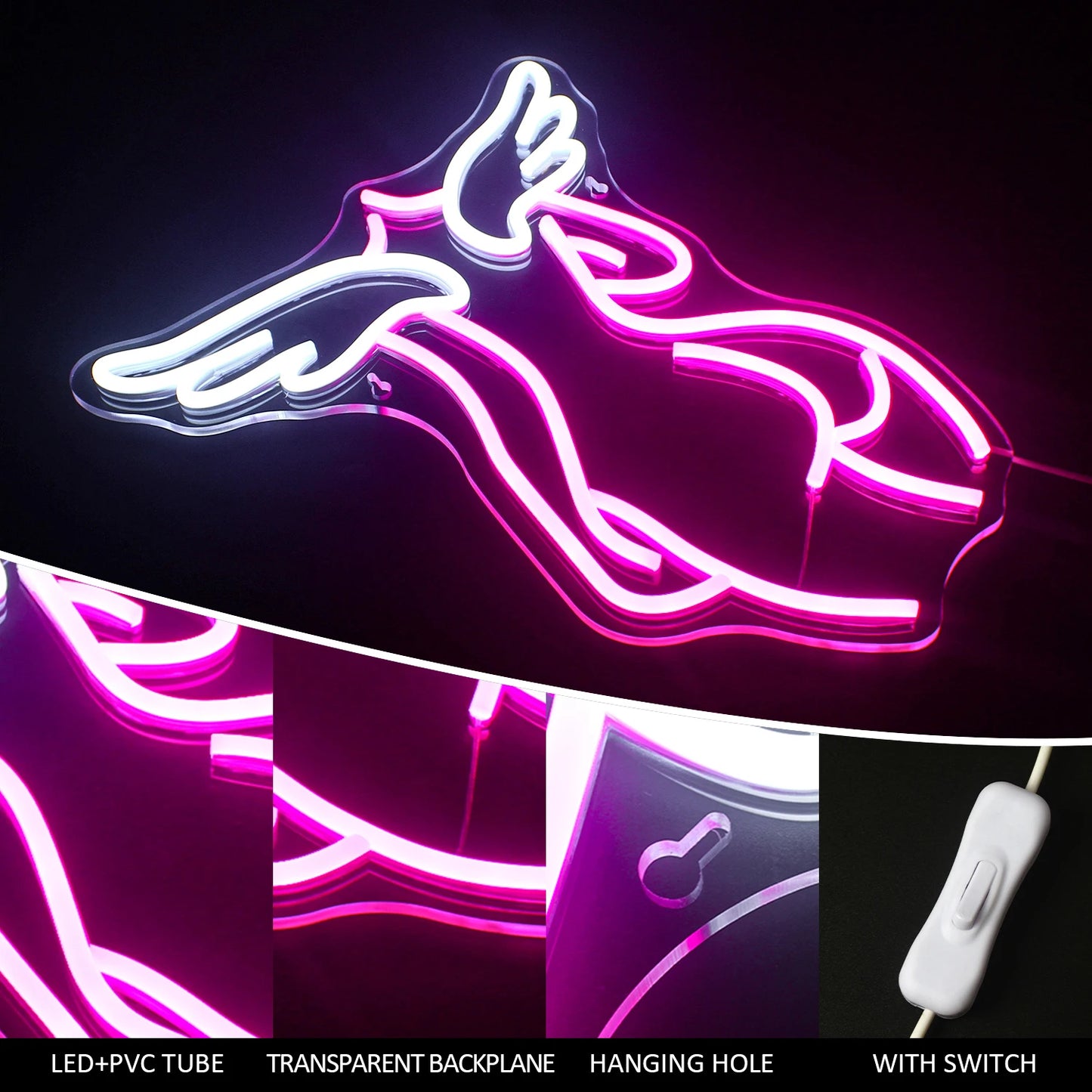 Letreiro de LED USB 5V Angel - Econômico
