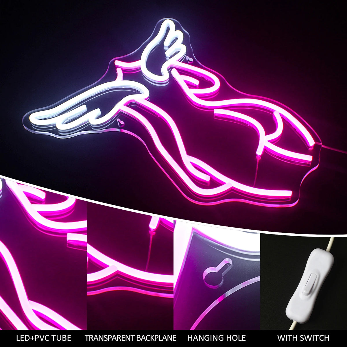Letreiro de LED USB 5V Angel - Econômico