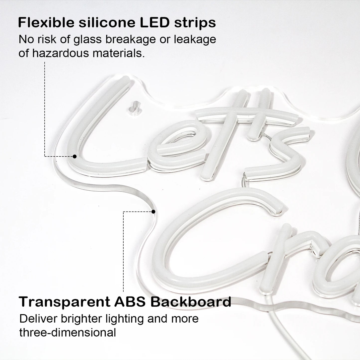 Vamos Brilhar Loucamente 5V USB Letras de LED - Econômico