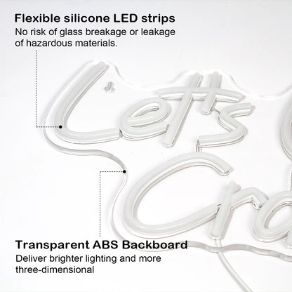 Vamos Brilhar Loucamente 5V USB Letras de LED - Econômico