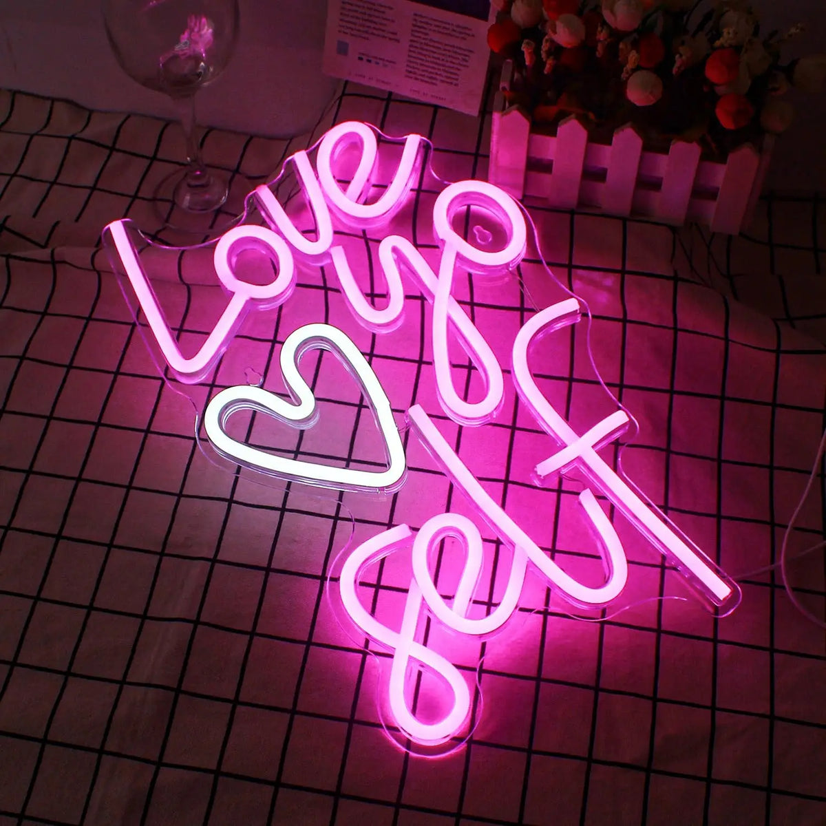 Love yo self – Coração – letreiro de néon LED (5 V USB)