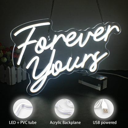 Forever Yours 5V USB Letreiro de LED - Econômico