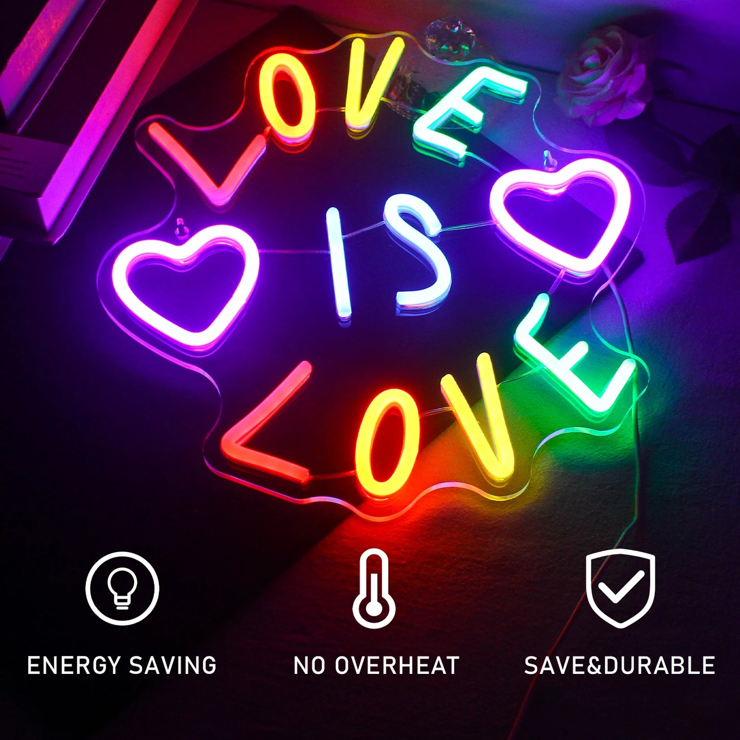 Letreiro de LED USB 5V "Amor" - Econômico