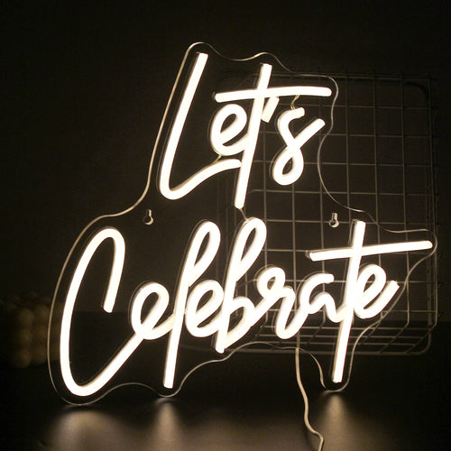 Let's Celebrate – letreiro de néon LED (5 V USB)