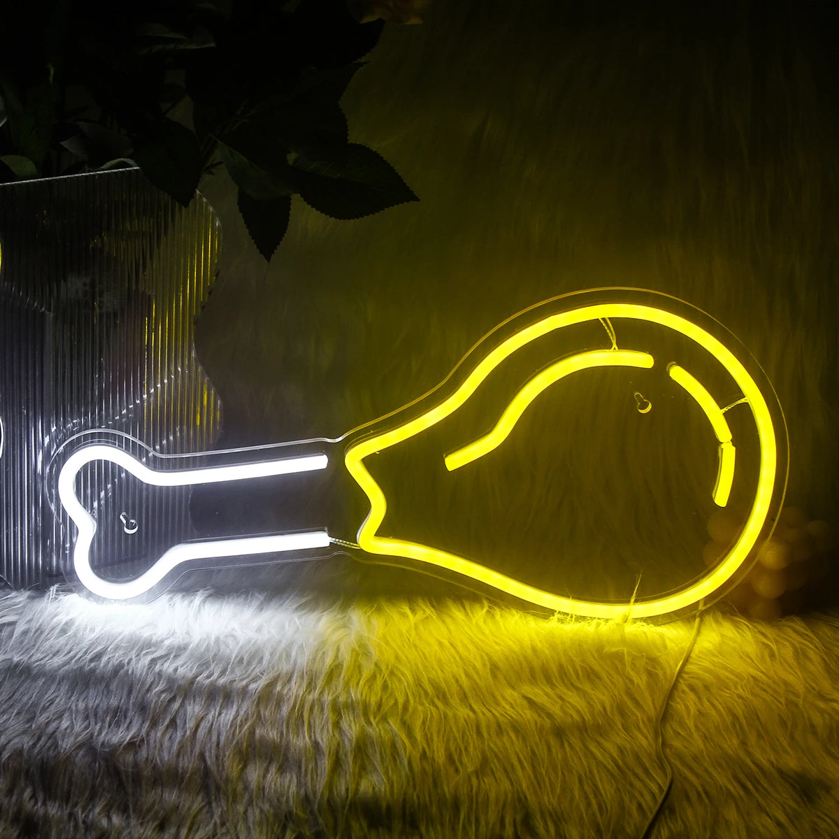 A imagem apresenta uma vibrante placa de LED neon feita à mão, criada pela marca The Art Neon.