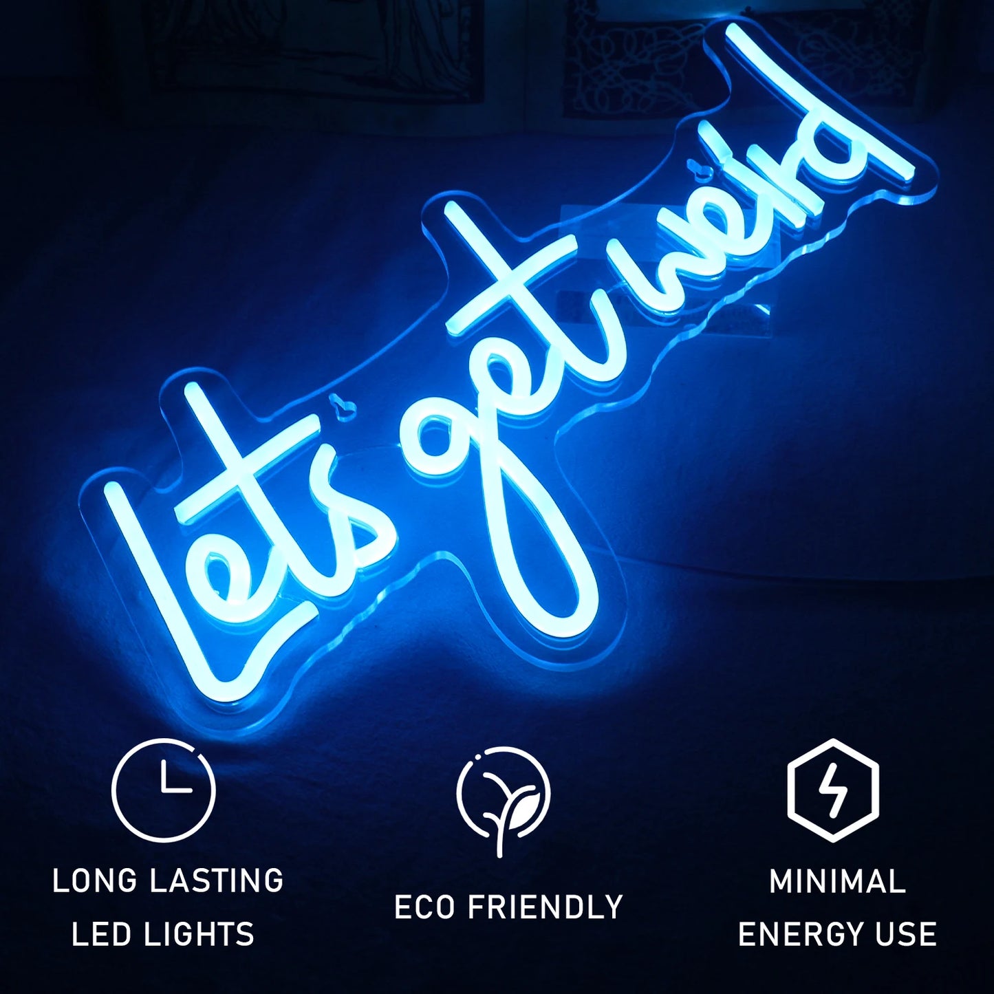 Letreiro de LED "Let's Get Weird" USB 5V - Econômico