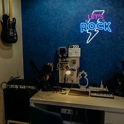 Let's Rock 5V USB LED Neon Sign - Budget Friendly